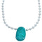 Chrysocolla Sterling Silver Bead Necklace KX120988